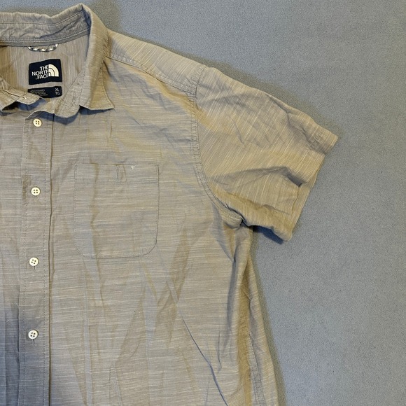 The North Face Casual Button Up Shirt Collared Short Sleeve Gray Mens Size XL - Picture 6 of 13